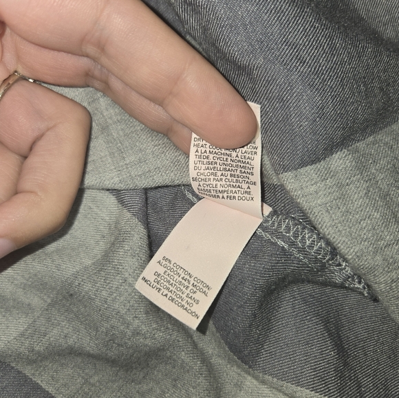 Victoria's Secret Gray Pink Medium Flannel Button Down Long Sleeve Nightgown - Picture 8 of 8